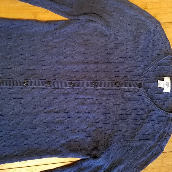 Ann Taylor Sweaters - Anne Taylor Loft cable knitblue cardigan  sweater